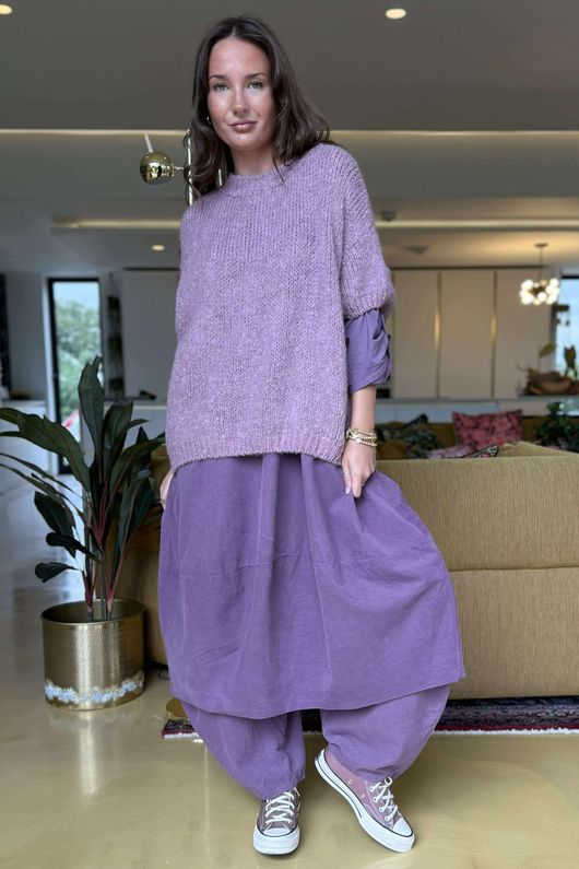 Made in Italy Big Softie Cap Sleeve Knit Top Heather -